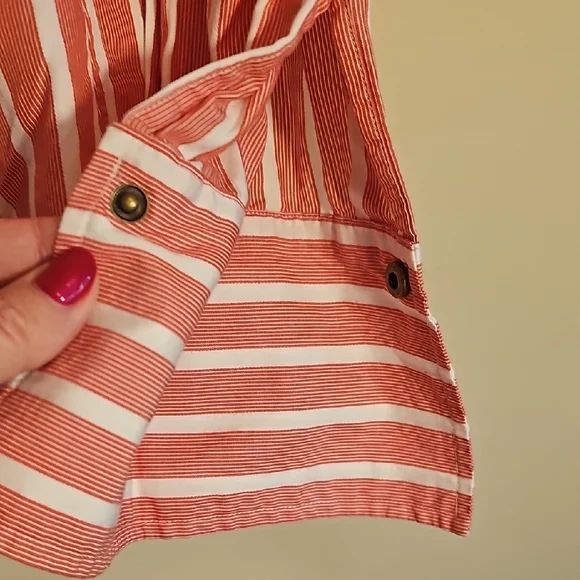 Michael Kors Women's Striped Button-Up Shirt Size 14 - Picture 3 of 6